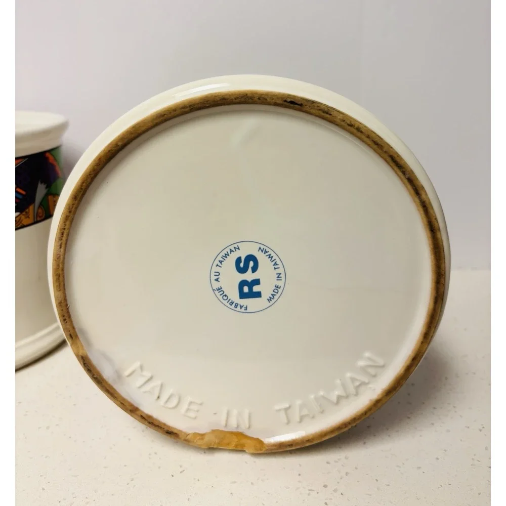 Vintage Vitromaster METROPOLITAN Stoneware Ceramic Storage Containers Set Of 3